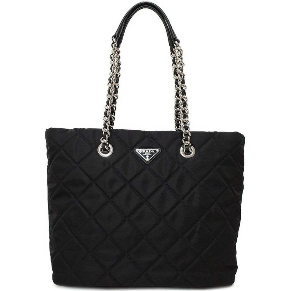 PRADA Quilted Chain Shoulder Bag Black